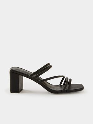 Women's Cotton On Black Eden Strappy Mule Black Heels