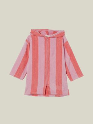 Cotton On Kids Pink Zip Thru Hooded Towel