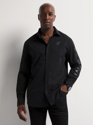 Fabiani Men's Panel Black Shirt