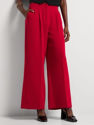 Wide Leg Darted High Waist Pants