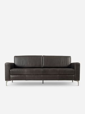 Harvard 3 Seater Leather Codiac Charcoal