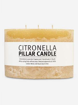 3Wick Pillar Candle Citronella 15x10cm