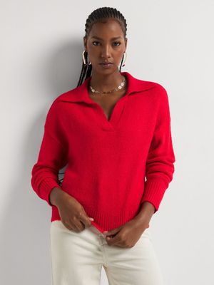 V-Neck Collared Jersey