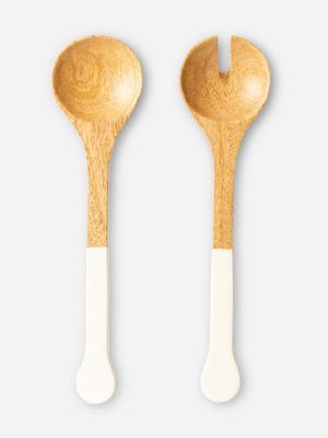 Mangowood Enamel Salad Servers Set Of 2