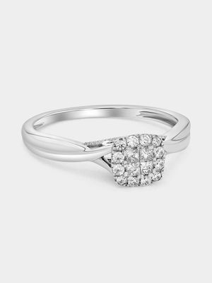 White Gold 0.25ct Diamond Princess Illusion Ring