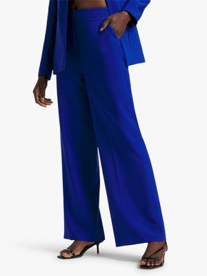 Wide Leg Flat Front Elasticated Pants