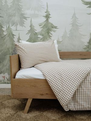 Phlo Studio Natural Gingham Washed Cotton Duvet Cover Set