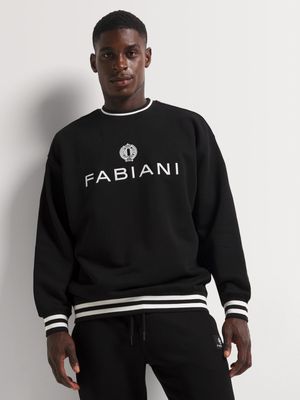 Fabiani Men's Black Collegiate Sweat Top