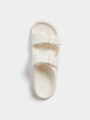 Women's Cotton On White Bronte Double Buckle Slides