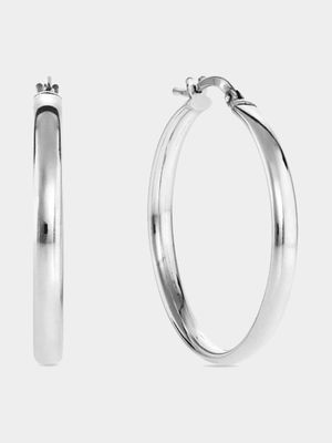 Sterling Silver Comfort Hoop Earrings