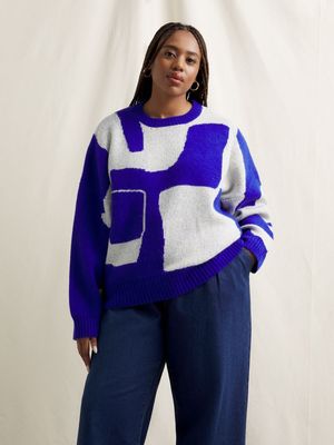 Women's Canvas Crew Neck Patterned Jumper