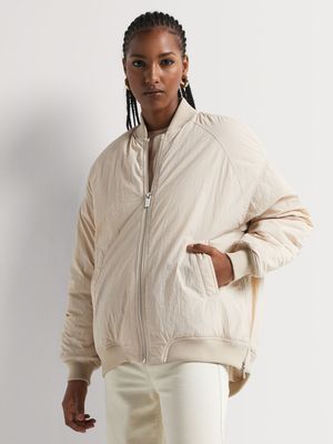 Y&G Oversized Hi Low Bomber Jacket