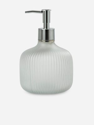 Fluted Glass Soap Dispenser 17cm