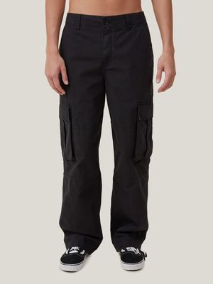 Men's Cotton On Black Baggy Cargo Pants