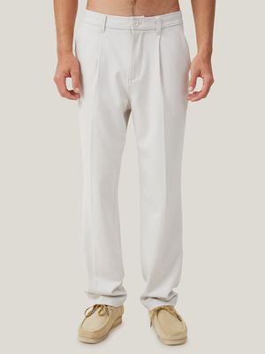 Men's Cotton On Beige Relaxed Pleated Pants