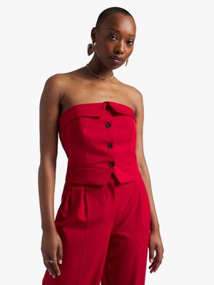 Y&G Contrast Button Corset Top