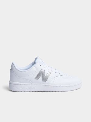 Women's New Balance BB80 White/Silver Sneaker