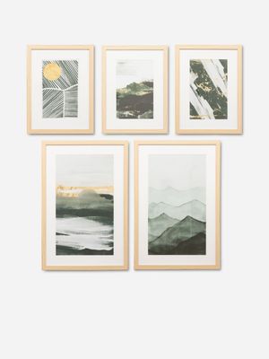 Framed Art Prints Set Of 5 Greens