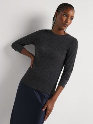 Sheer Knit Long Sleeve Crew