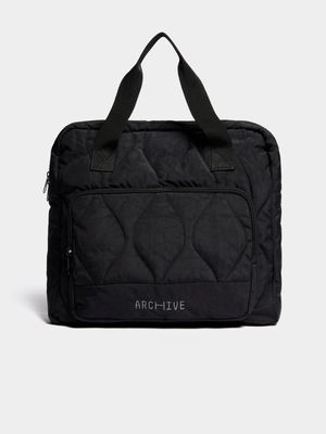 Archive Quilted Shopper Black Bag