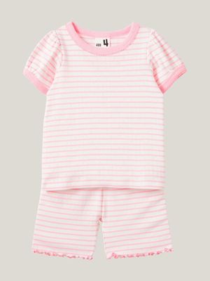 Cotton On Kids  Cream Ella Short Sleeve Pyjama Set