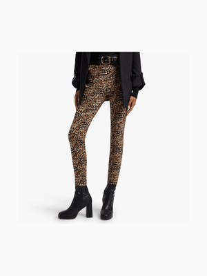 Skinny Bengaline Leopard Print Pants