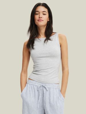 Women's Cotton On Grey All Day Boat Neck Tank Top