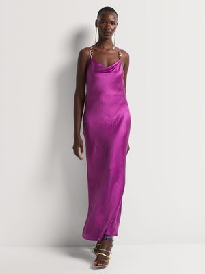 Luella Draped Satin Slip Dress