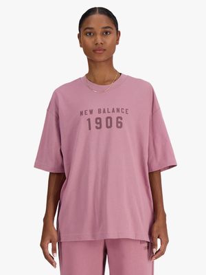 New Balance Women's Mauve Oversized T-Shirt