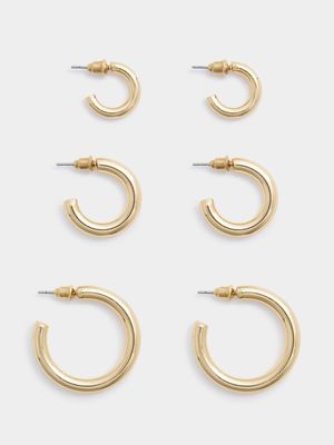 3 Pack Hoop Earrings