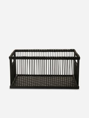 Small Bamboo Basket Black 24 x 34cm