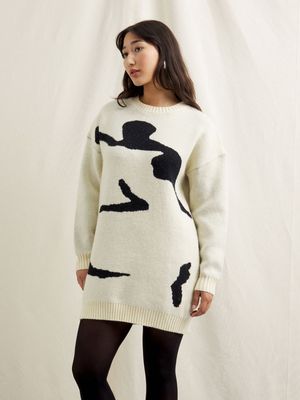 Women's Canvas Design Knitwear Dress