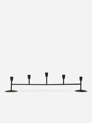 Long Dinner Candle Holder Black