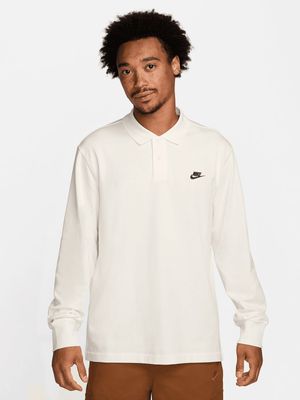 Nike Men's Club Knit Long Sleeve Knit Sail Polo