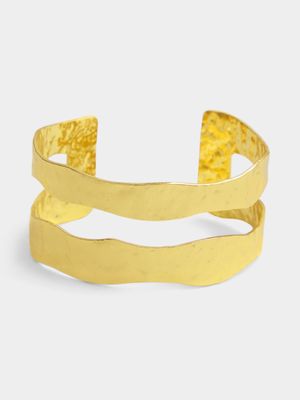 Gold Tone Open Wrist Cuff