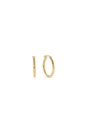 Yellow Gold Diamond Cut Hinge Hoop Earrings