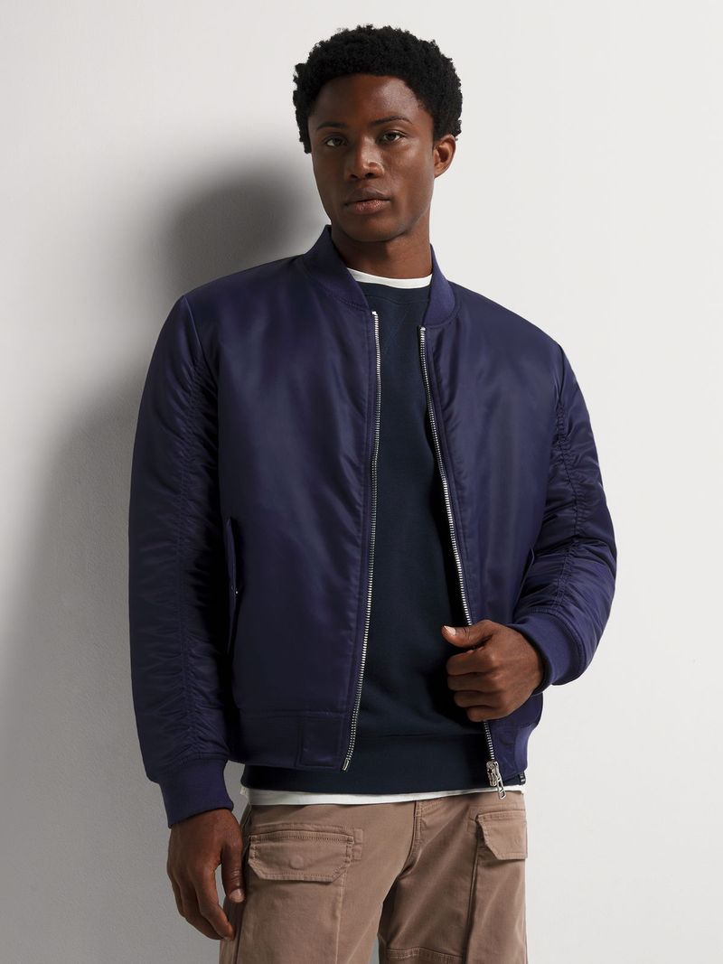 Men's Union-DNM Reversible Navy Bomber Jacket - Bash.com Men's Union-DNM Reversible Navy Bomber Jacket - Bash.com