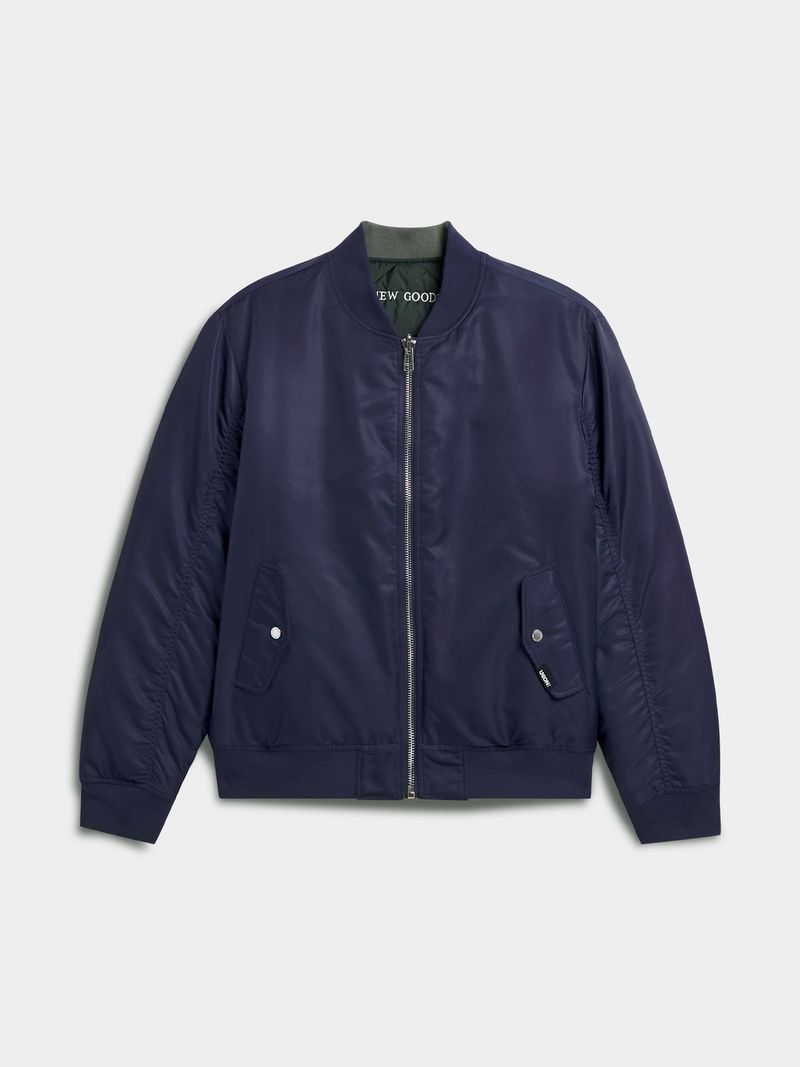 Men's Union-DNM Reversible Navy Bomber Jacket - Bash.com Men's Union-DNM Reversible Navy Bomber Jacket - Bash.com