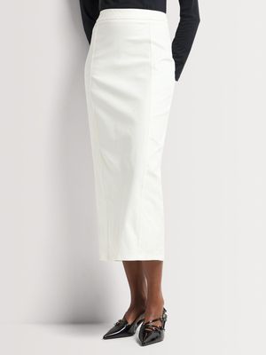 Coated Midi Pencil Skirt