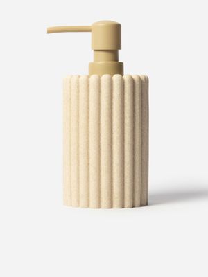 Ribbed Resin Soap Dispenser Natural