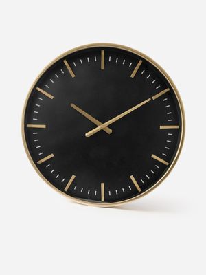 3D Wall Clock Gold & Black 50cm