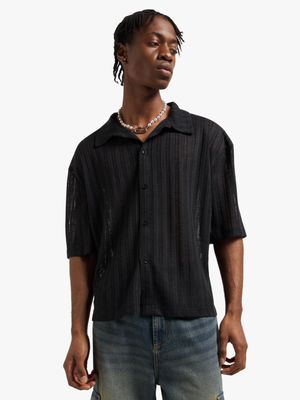 Men's Black Mesh Shirt