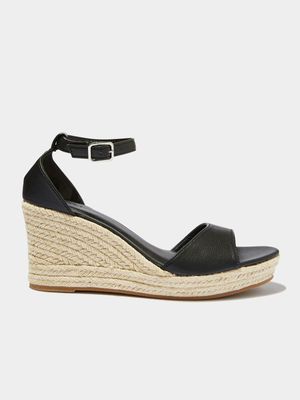 Women's Cotton On Black Luna Single Vamp Espadrille Heels