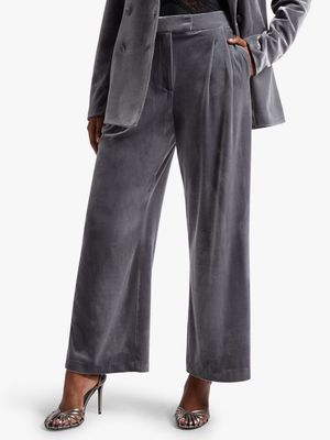 Wide Leg Velour Pants