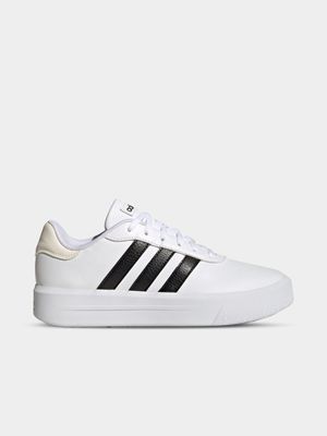 Womens adidas Chalk White/Core Black/Cloud White Court Platform Shoes