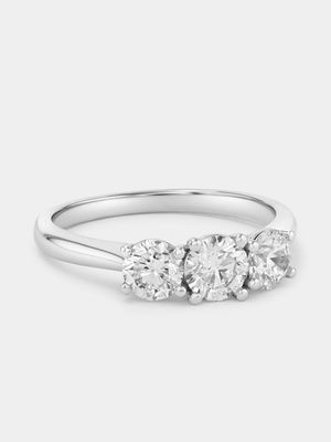 White Gold 1ct Lab Grown Diamond Trilogy Ring