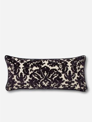 Velvet Damask Scatter Cushion Navy 30x65