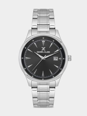 Daniel Klein Silver Plated Black Dial Bracelet Watch