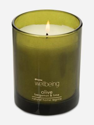 scented candle green glass jar 220g