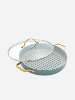 Greenpan Padova Grill Pan W/Lid Sky Blue 28cm